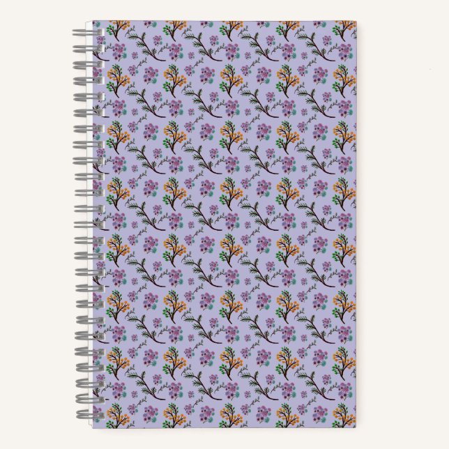 Cuaderno Patrón de hojas de bosque sin fisuras Botánico osc (Anverso)