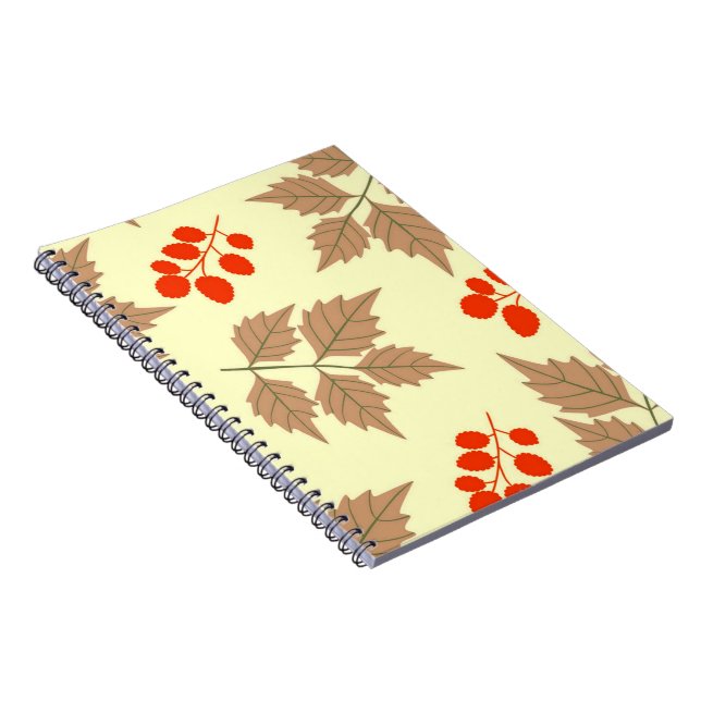 Cuaderno Patrón de hojas de caída de color (Lado Derecho)