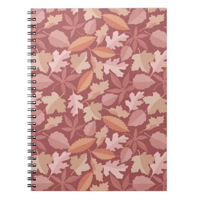 Cuaderno Patrón de hojas de Marsala (Frente)