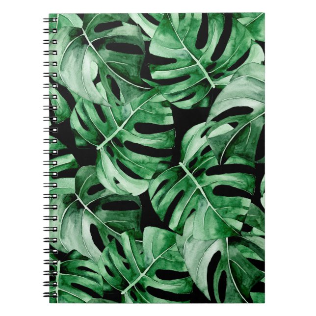 Cuaderno Patrón de hojas de monstera (Frente)