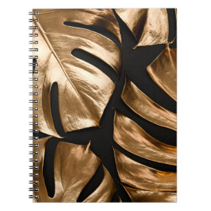 Cuaderno Patrón de hojas de monstera de oro