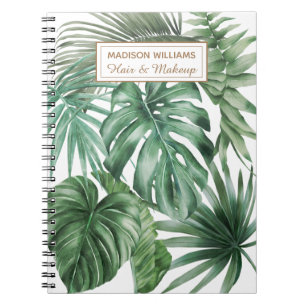 Cuaderno Patrón de hojas de monstera tropical acuarela