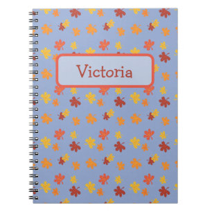 Cuaderno Patrón de hojas de otoño