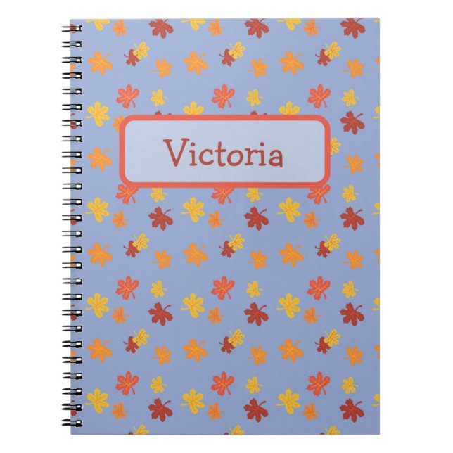 Cuaderno Patrón de hojas de otoño (Frente)