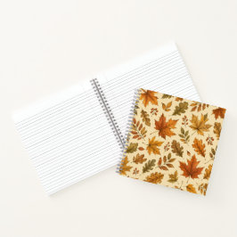 Cuaderno Patrón de hojas de otoño | Foliaje de otoño en acu