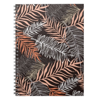 Cuaderno Patrón de hojas de palma dibujadas a mano