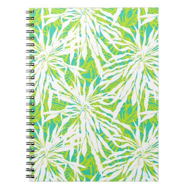 Cuaderno Patrón de hojas de palma tropical (Frente)
