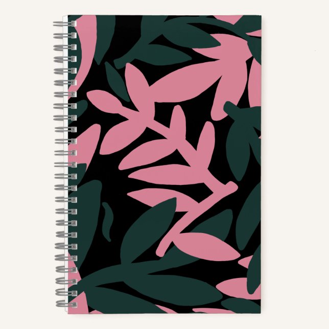Cuaderno Patrón de hojas espirituosas coloridas (Anverso)