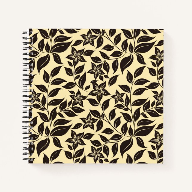 Cuaderno Patrón de hojas florales-47566 (Anverso)