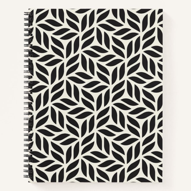 Cuaderno Patrón de hojas moderno y elegante (Anverso)