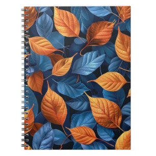 Cuaderno Patrón de hojas multicolor
