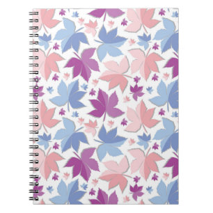 Cuaderno Patrón de hojas otoñales coloridas