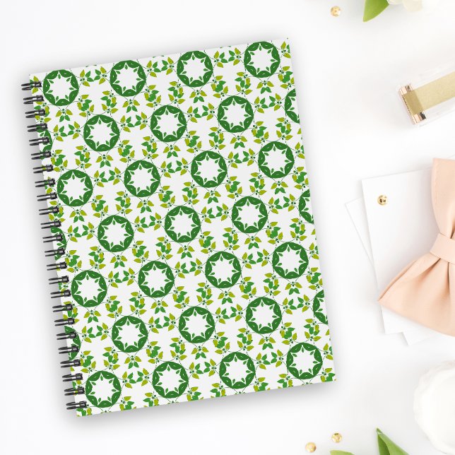 Cuaderno Patrón de hojas, patrón de hojas, hojas verdes (Subido por el creador)