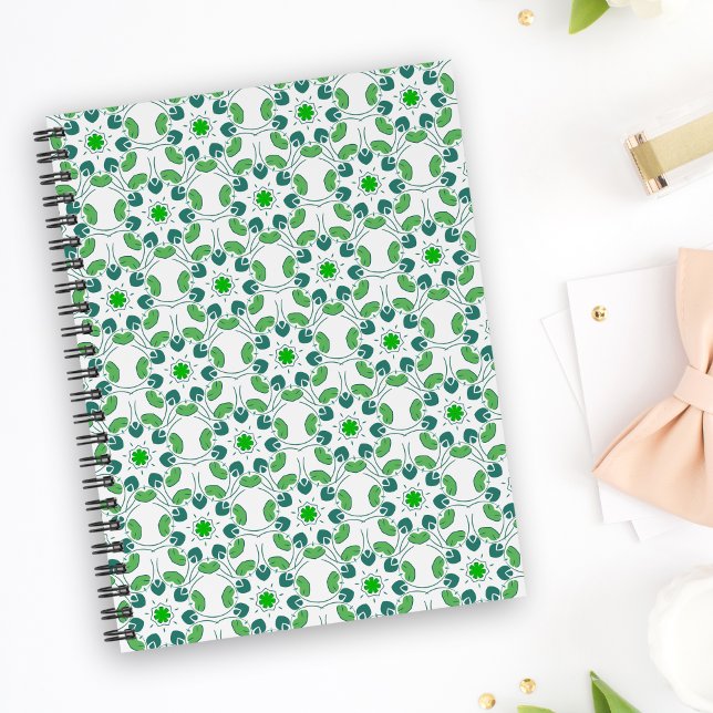 Cuaderno Patrón de hojas, patrón de hojas, hojas verdes (Subido por el creador)
