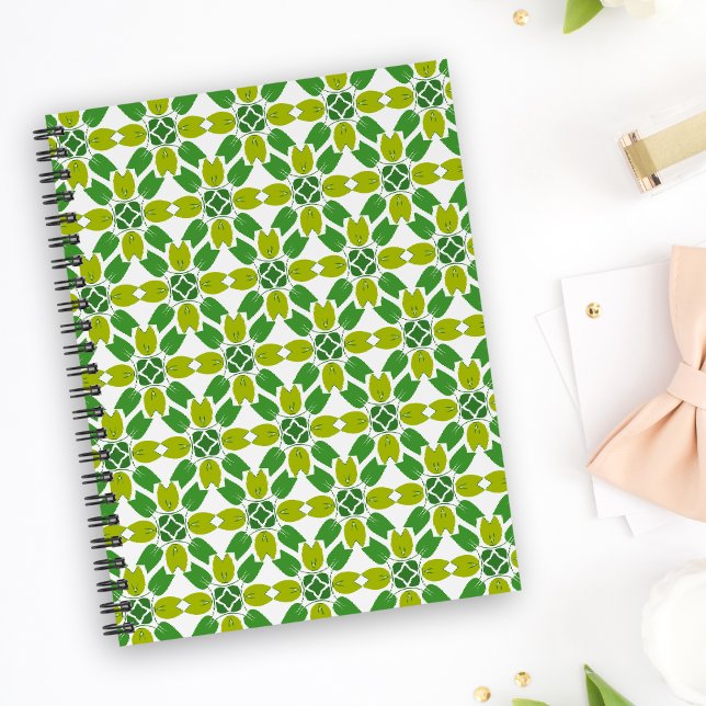Cuaderno Patrón de hojas, patrón de hojas, hojas verdes (Subido por el creador)