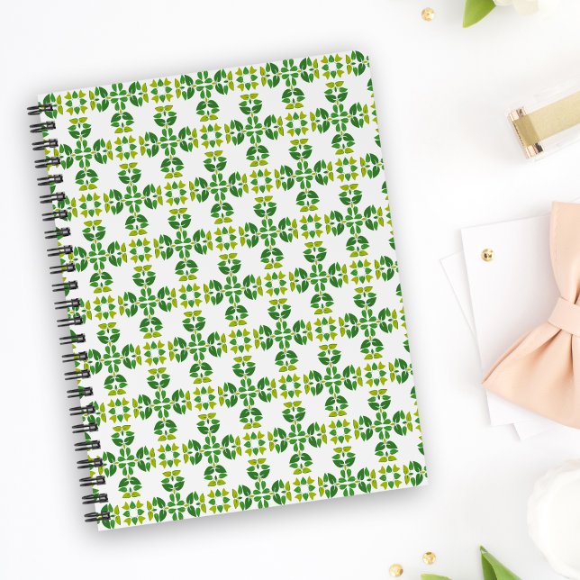 Cuaderno Patrón de hojas, patrón de hojas, hojas verdes (Subido por el creador)