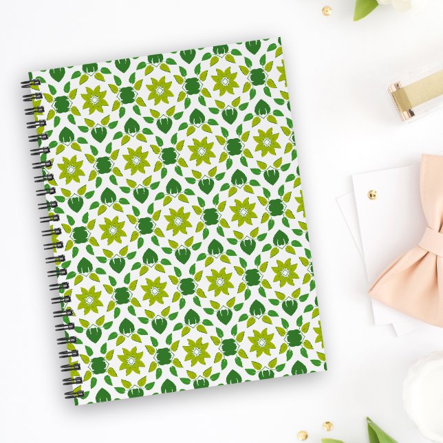 Cuaderno Patrón de hojas, patrón de hojas, hojas verdes (Subido por el creador)