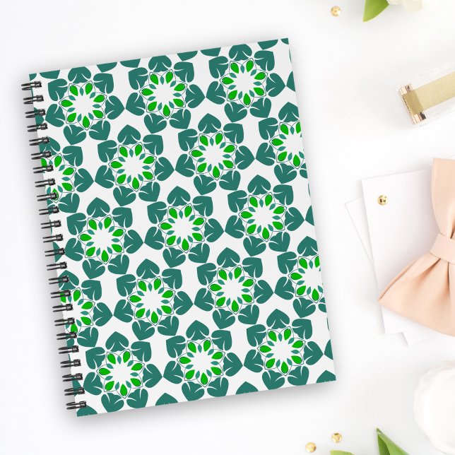 Cuaderno Patrón de hojas, patrón de hojas, hojas verdes (Subido por el creador)