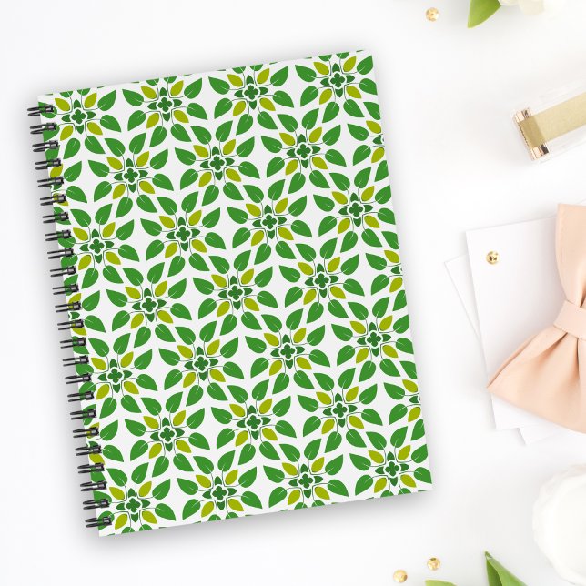 Cuaderno Patrón de hojas, patrón de hojas, hojas verdes (Subido por el creador)