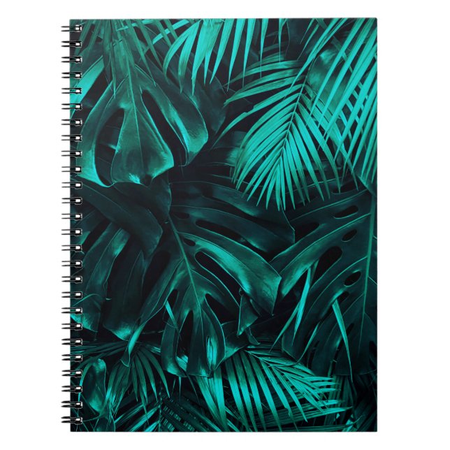 Cuaderno Patrón de hojas tropicales (Frente)