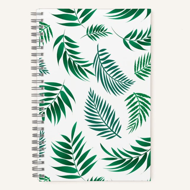Cuaderno Patrón de hojas tropicales (Anverso)