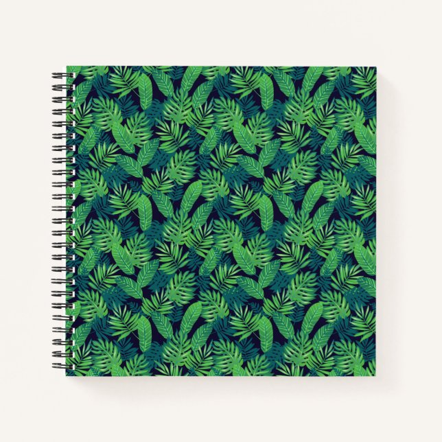 Cuaderno Patrón de hojas tropicales (Anverso)