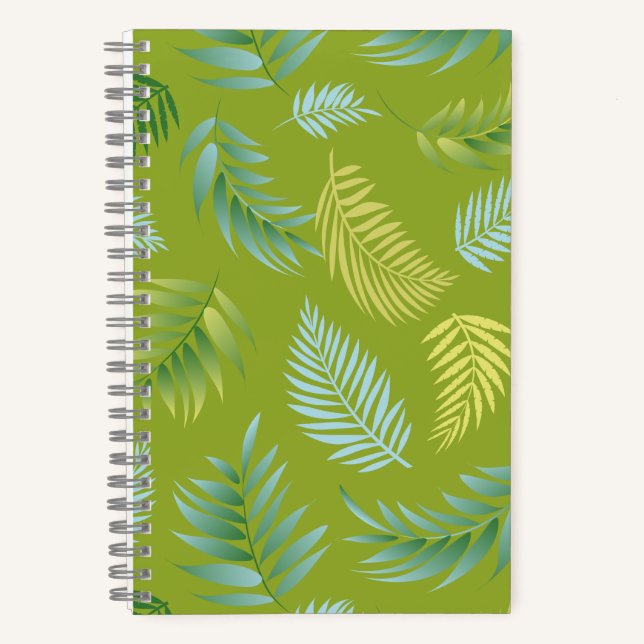 Cuaderno Patrón de hojas tropicales 16 (Anverso)