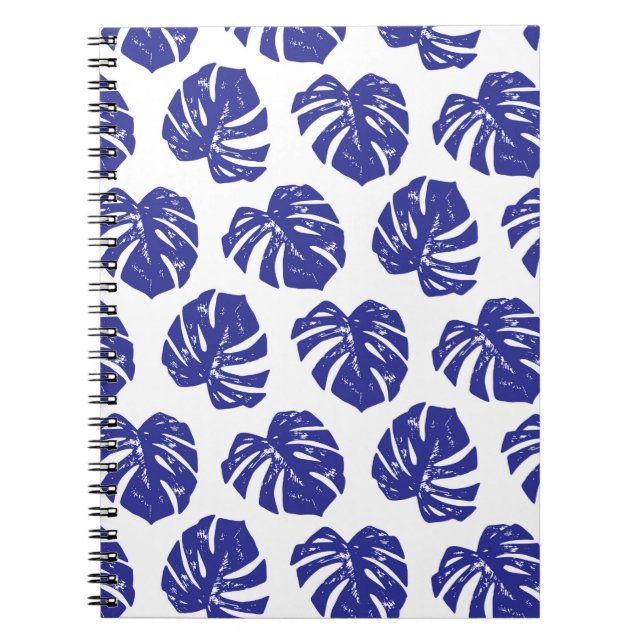 Cuaderno Patrón de hojas tropicales de palmera (Frente)