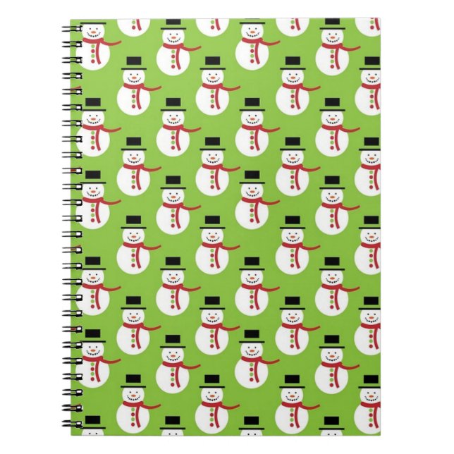 Cuaderno Patrón de hombres de nieve navidades (Frente)