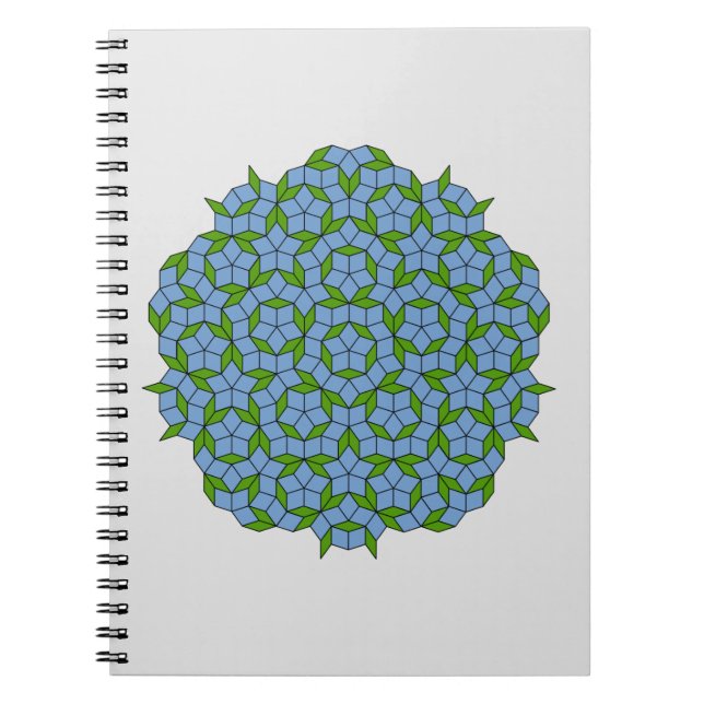 Cuaderno Patrón de hombus penrose verde y azul (Frente)