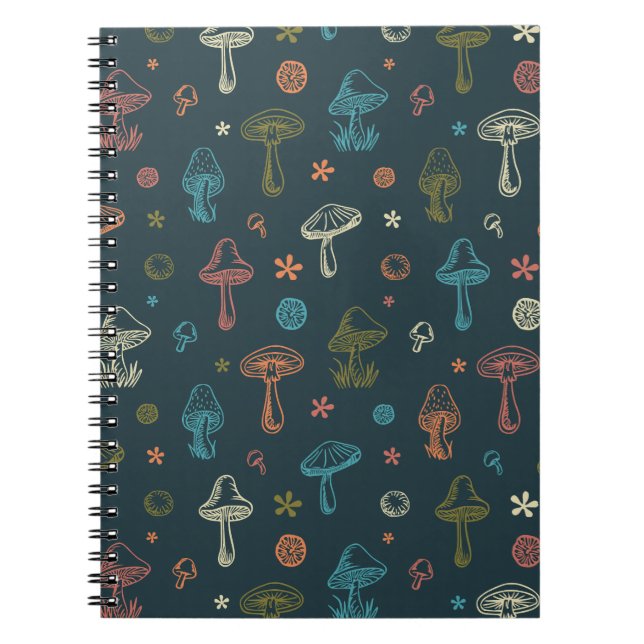 Cuaderno Patrón de hongos caprichosos (Frente)