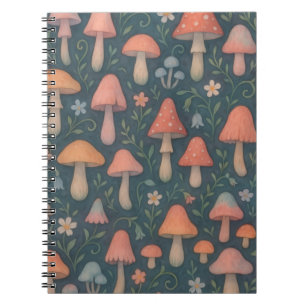 Cuaderno Patrón de hongos de acuarela sensacional