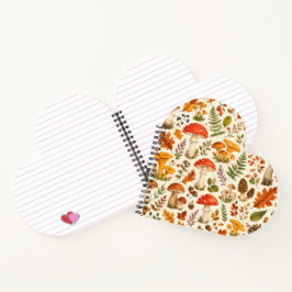 Cuaderno Patrón de hongos de otoño en acuarela