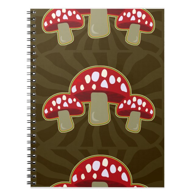 Cuaderno Patrón de hongos hongos hongos divertidos (Frente)