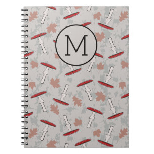 Cuaderno Patrón de hongos hongos hongos monograma cutáneo
