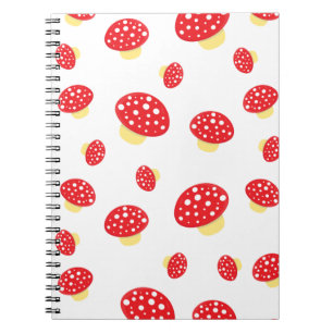 Cuaderno Patrón de hongos rojos con lunares adorables