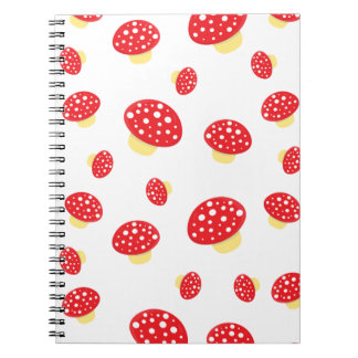 Cuaderno Patrón de hongos rojos con lunares adorables