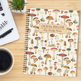 Cuaderno Patrón de hongos vintage