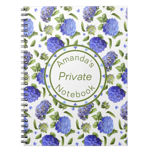 Cuaderno Patrón de Hortensia Azul (Frente)