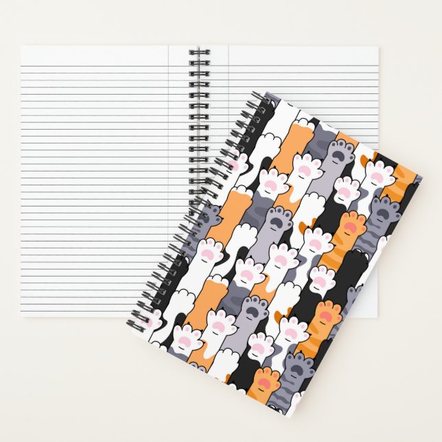 Cuaderno Patrón de Huellas de Gato (Interior)