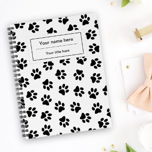 Cuaderno Patrón de huellas de patas, patas de perro, patas 