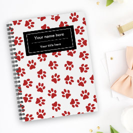 Cuaderno Patrón de huellas de patas, patas de perro, patas 