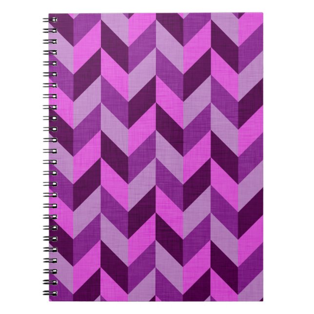 Cuaderno Patrón de hueso de arenque en púrpura (Frente)