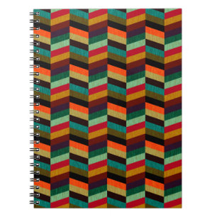Cuaderno Patrón de hueso de arenque multicolor