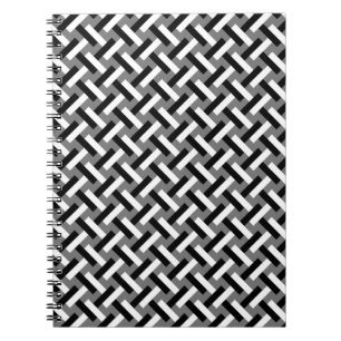 Cuaderno Patrón de hueso de arenque negro y blanco