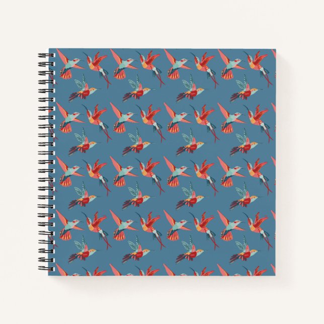 Cuaderno Patrón de Hummingbird retro (Anverso)