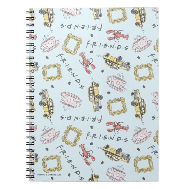 Cuaderno Patrón de iconos de acuarela FRIENDS™ (Frente)