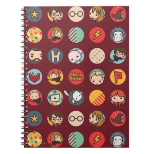 Cuaderno Patrón de iconos de dibujos animados de Harry Pott