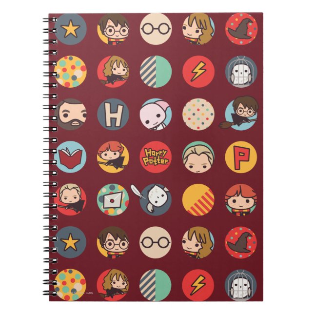 Cuaderno Patrón de iconos de dibujos animados de Harry Pott (Frente)