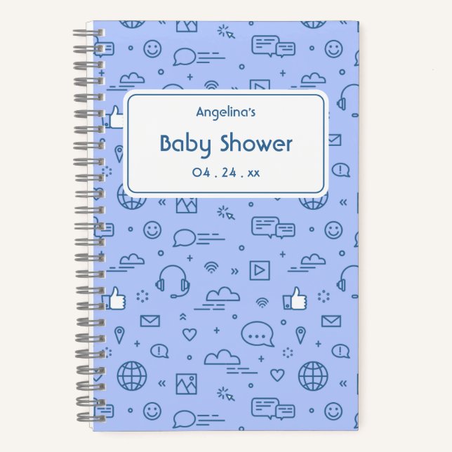 Cuaderno Patrón de iconos de medios sociales (Anverso)